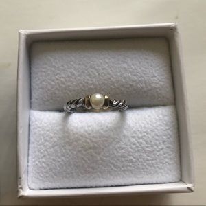 *SOLD* David Yurman Silver and Gold Pearl Ring